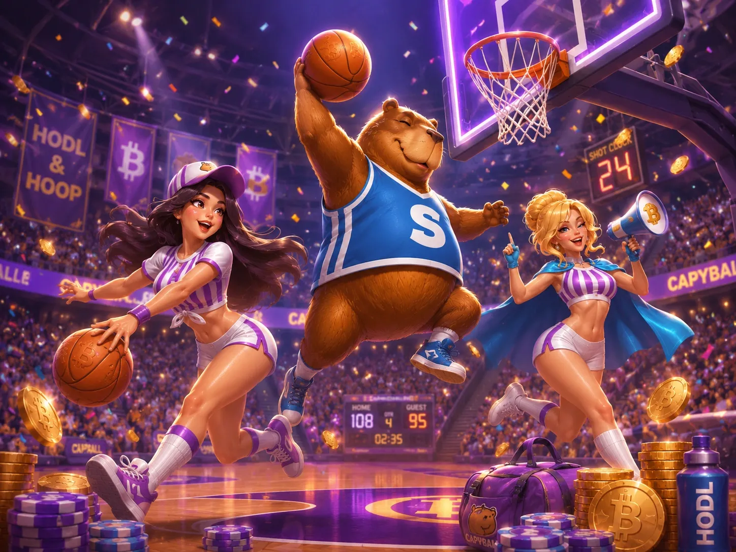 Triumphant celebration at the crypto stadium
